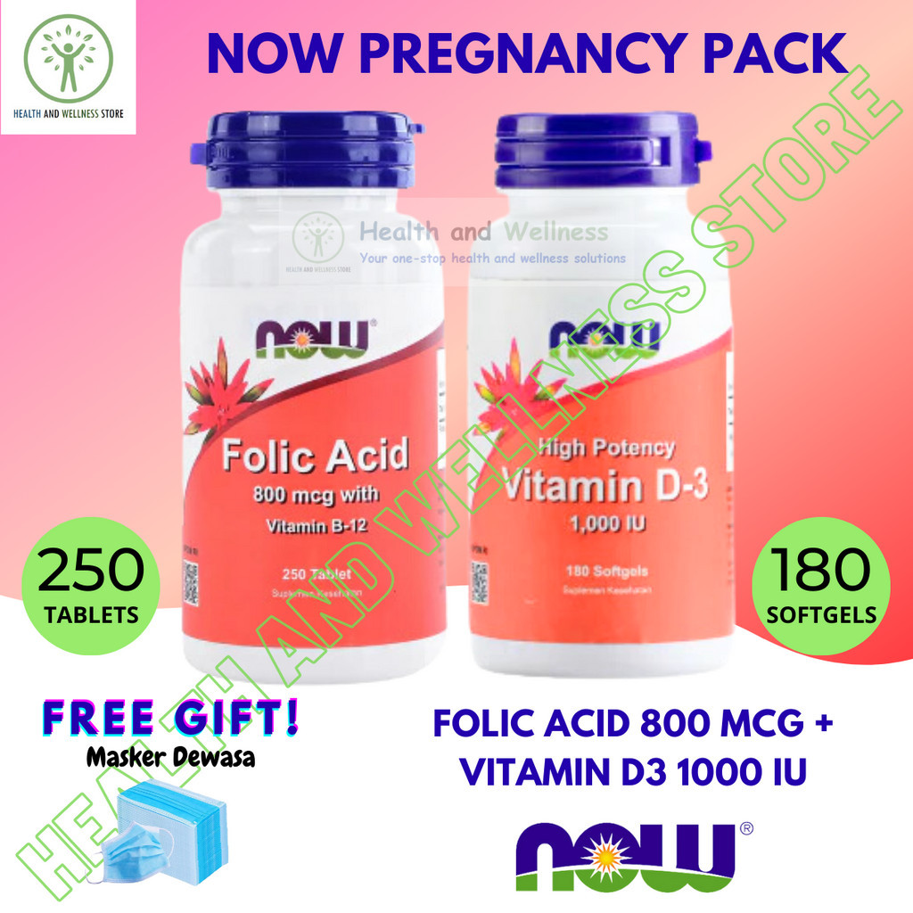 Jual Paket Now Foods Folic Acid Mcg Tablet Dan Vitamin D