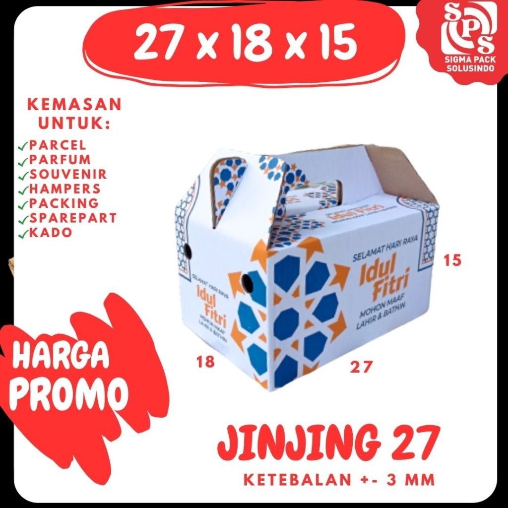 Jual Box 27x18x15 Jinjing Gable Box Kardus Packing Polos Buah Hampers