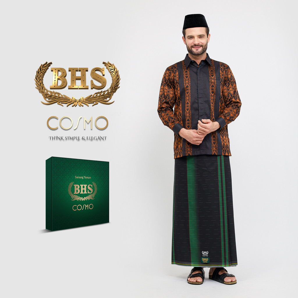 Jual Sarung Bhs Cosmo Gold Motif K Ppe Hitam Hijau Shopee Indonesia