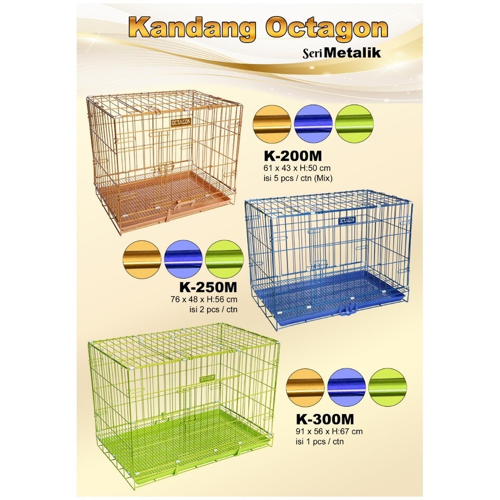 Jual Kandang Besi Lipat Octagon Metalik Besar Hewan Anjing Kucing K 250