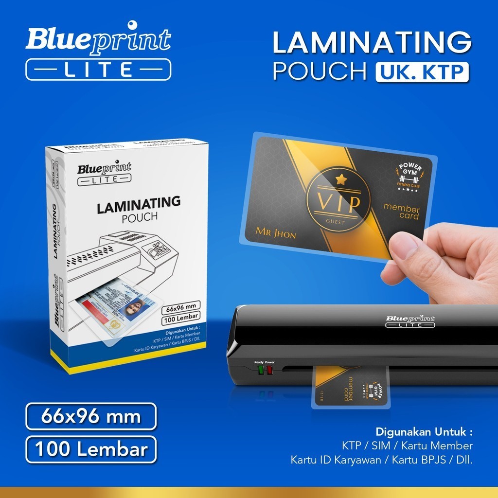 Jual Plastik Laminating Film BLUEPRINT Lite ID KTP Isi 100 Shopee