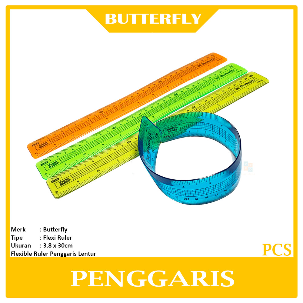 Jual Butterfly Penggaris Fleksibel Flexi Ruler Cm Pcs Shopee