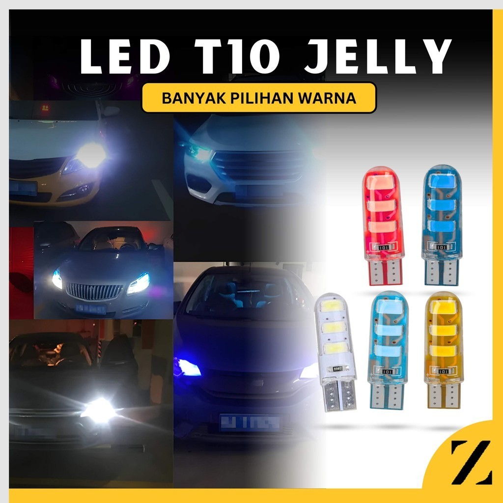 Jual Lampu LED T10 GEL JELLY Sein Senja Mundur Lampu Plat Tahan Panas