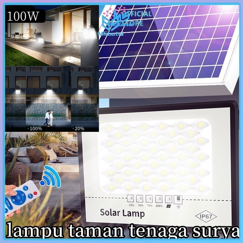 Jual CODLampu Taman Tenaga Surya 100W Luar Ruangan Tahan Air Lampu