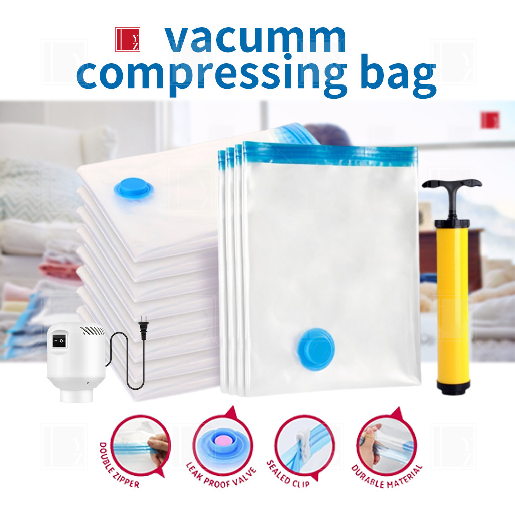 Jual Vacum Bag Kompresi Plastik Vacum Kantong Pakaian Travel Transparan