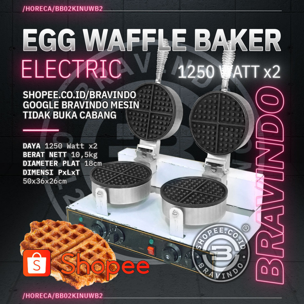 Jual Alat Pemanggang Roti Croffle Dobel Baker Mesin Waffle Maker