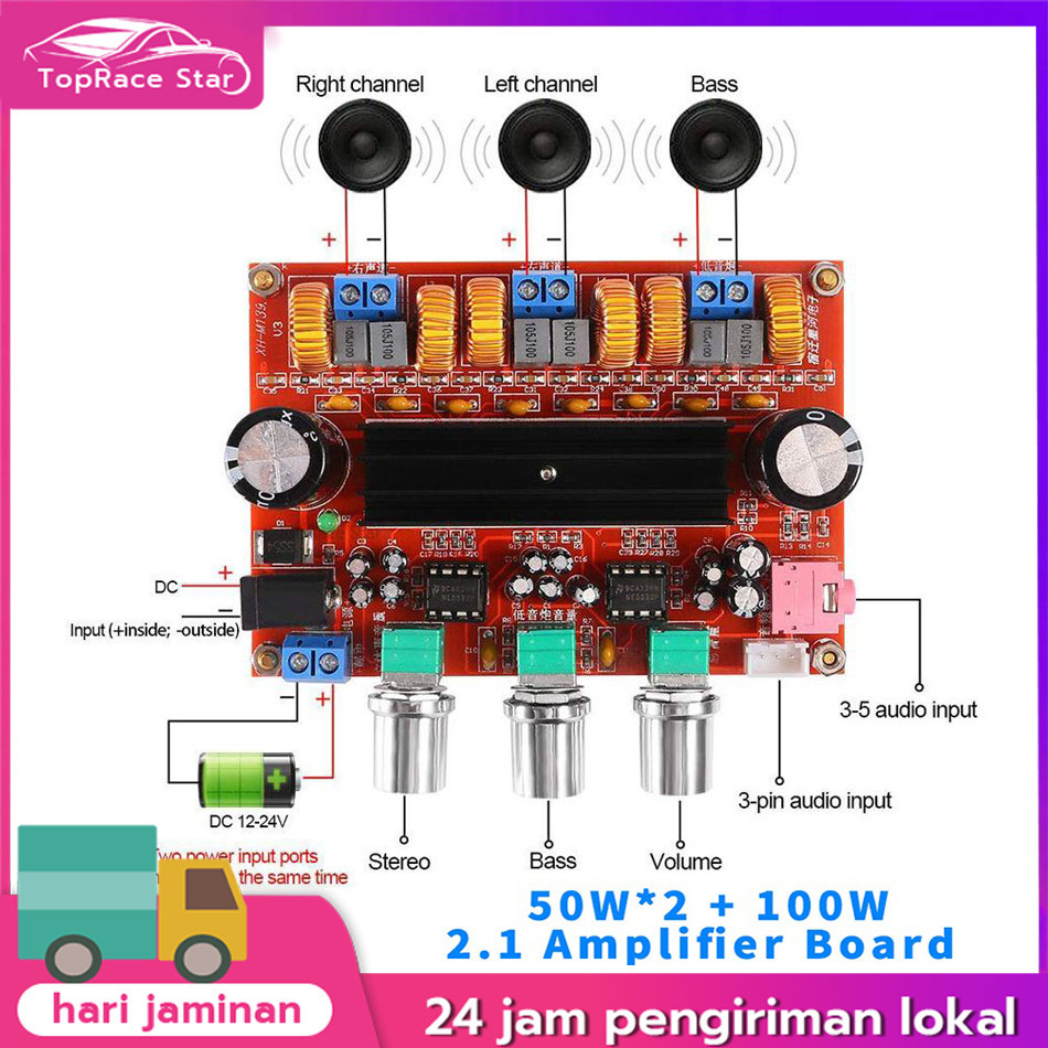 Jual XH M139 M543 Kit Power Amplifier Class D TPA3116D2 2x50W 100W