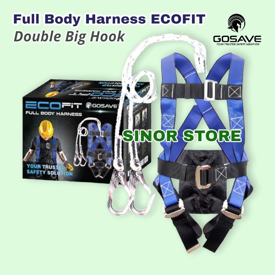 Jual Full Body Harness Double Big Hook Ecofit Plus Tali Dada Safety