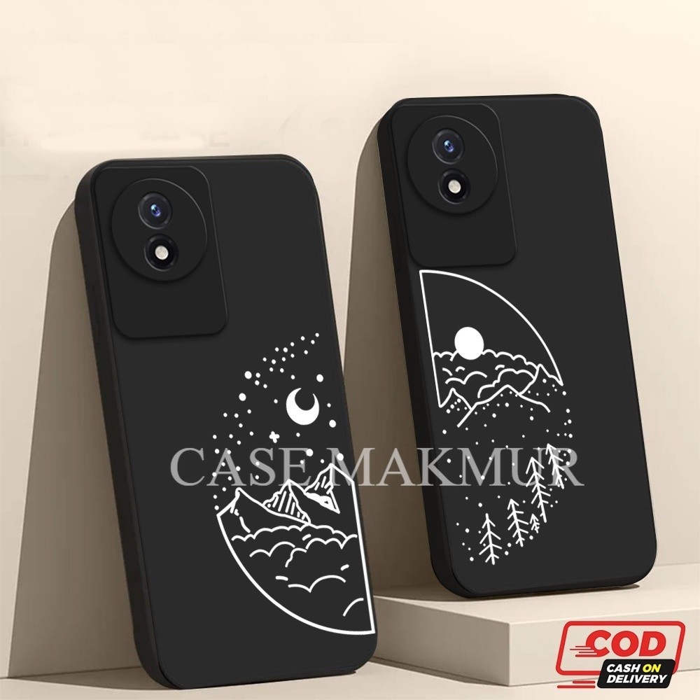 Jual FM56 Case Aesth Matahari Bulan Silikon Untuk Vivo Y02 Casing