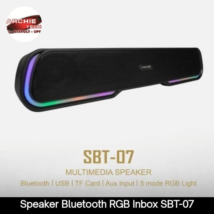 Jual Speaker Bluetooth RGB Inbox SBT 07 Black Soundbar Shopee Indonesia