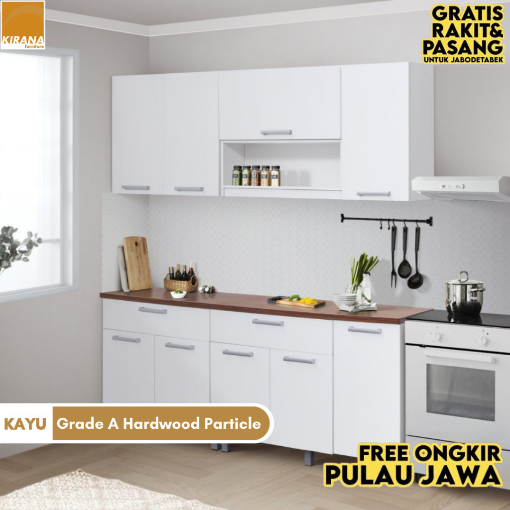 Jual Kirana Kitchen Set Kayu Indiana Lemari Kabinet Dapur Rak Dapur 2