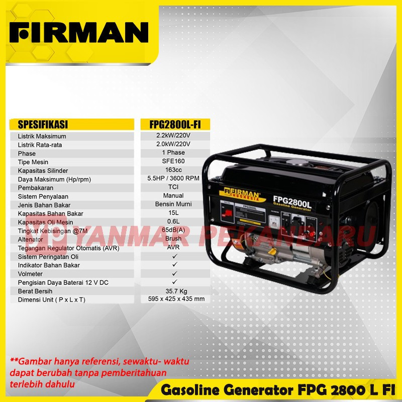 Jual Genset Firman Watt Fpg L Fi Cw Roda Shopee Indonesia