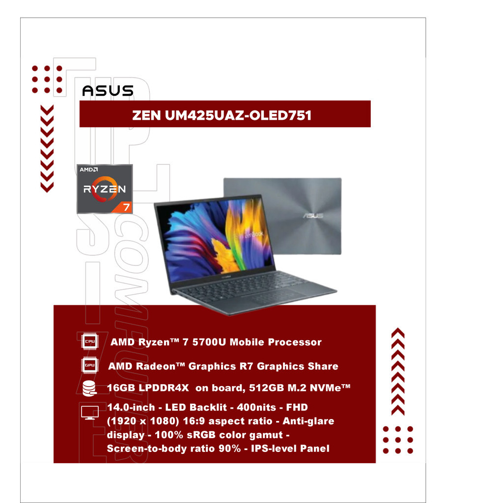 Jual Asus Zenbook Um Uaz Oled R U Gb Gb Pine Grey Ips