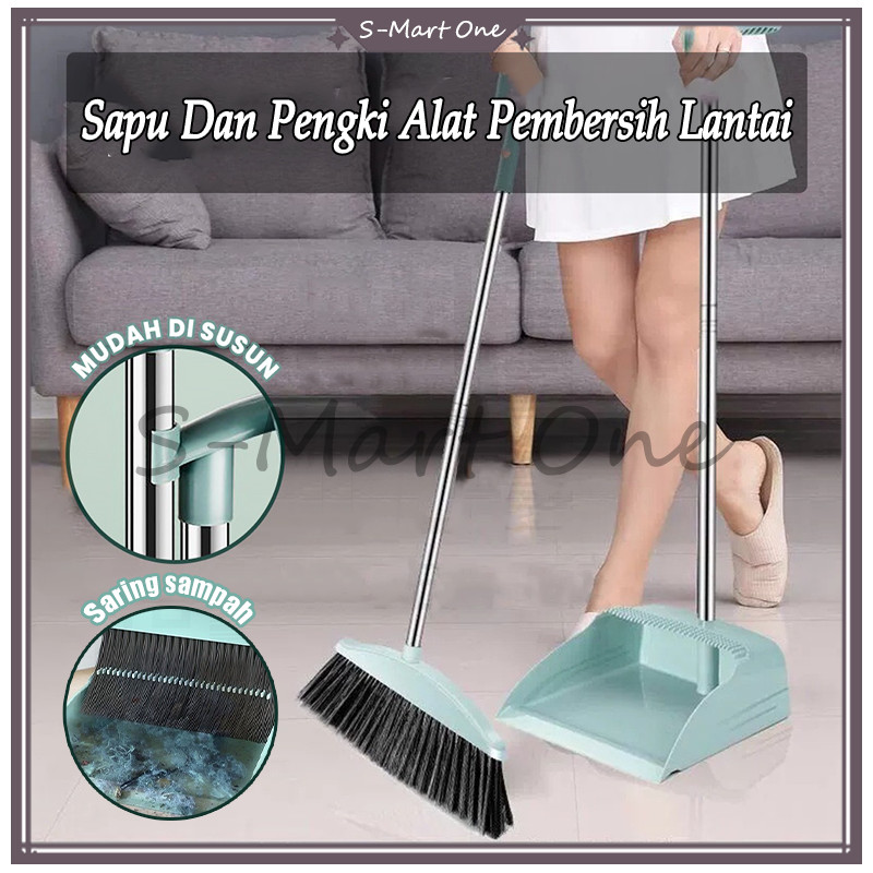 Jual Kombinasi Broom Set Dustpan Set Sapu Pengki Lipat Alat Pembersih