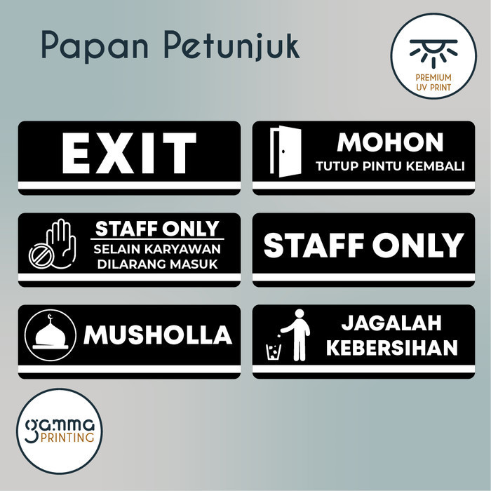 Jual Signage Akrilik Uv Print Papan Tanda Tahan Air Acrylic Staff