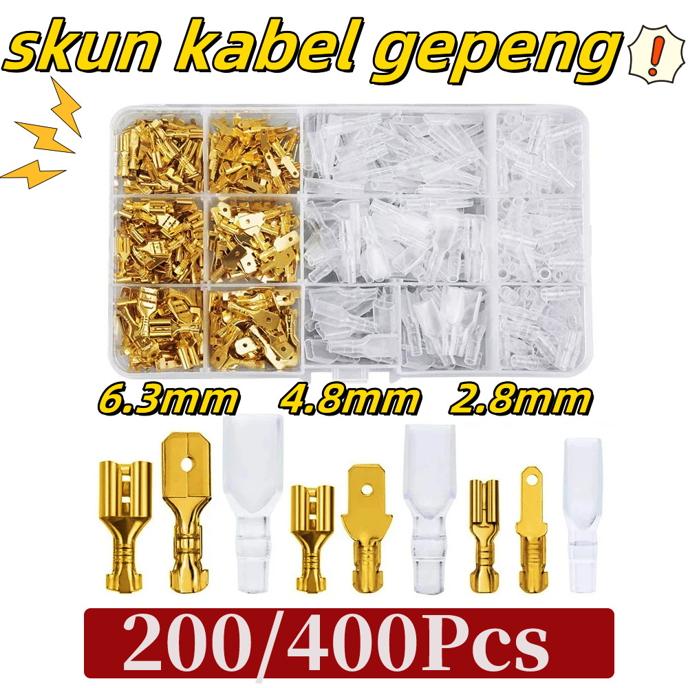 Jual Ready Stock TOOLBOX 200 400pcs Skun Kabel Motor Sekun Kabel