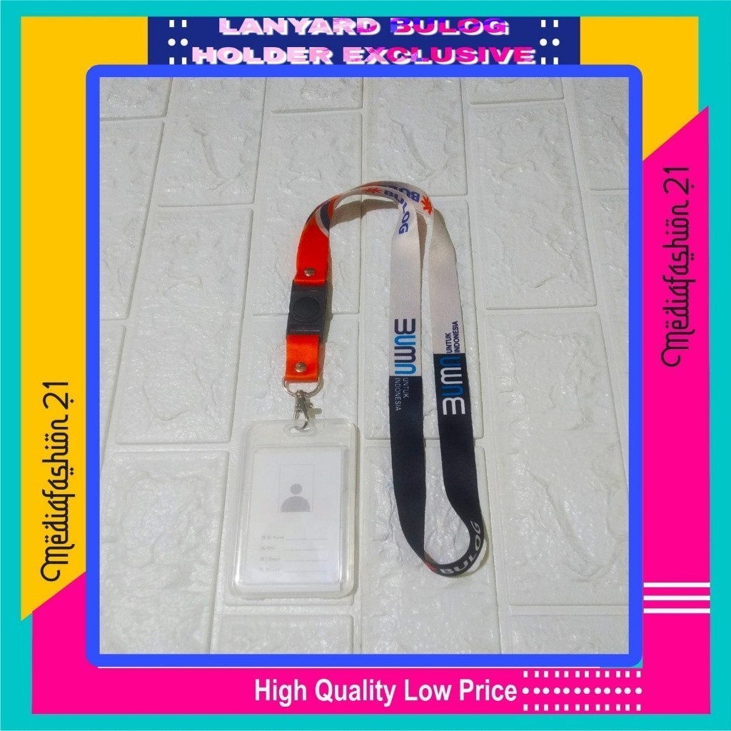 Jual Lanyard Tali Gantungan ID Card BULOG BUMN Free Strap Gantungan HP