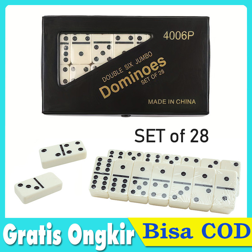 Jual Batu Domino Batu Game Bahan Melamine Kotak Kaleng Set Game