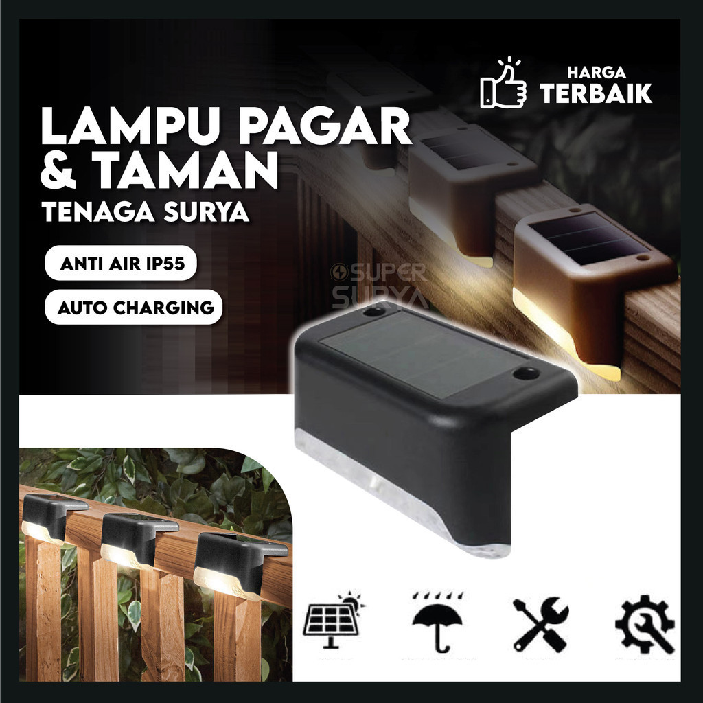 Jual Lampu Solar Cell Waterproof Ip Lamp Taman Tangga Pagar Tenaga