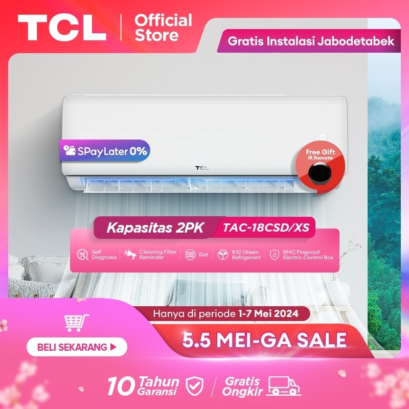 Jual TCL AC TAC 18 CSD XS 2 PK AC INDOOR OUTDOOR ONLY Pemasangan