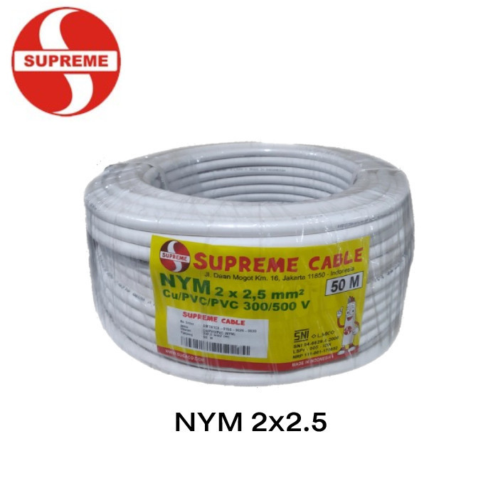 Jual Kabel Listrik Supreme 2x2 5 2x2 5 NYM Isi 2 Kawat Tembaga 50 Meter