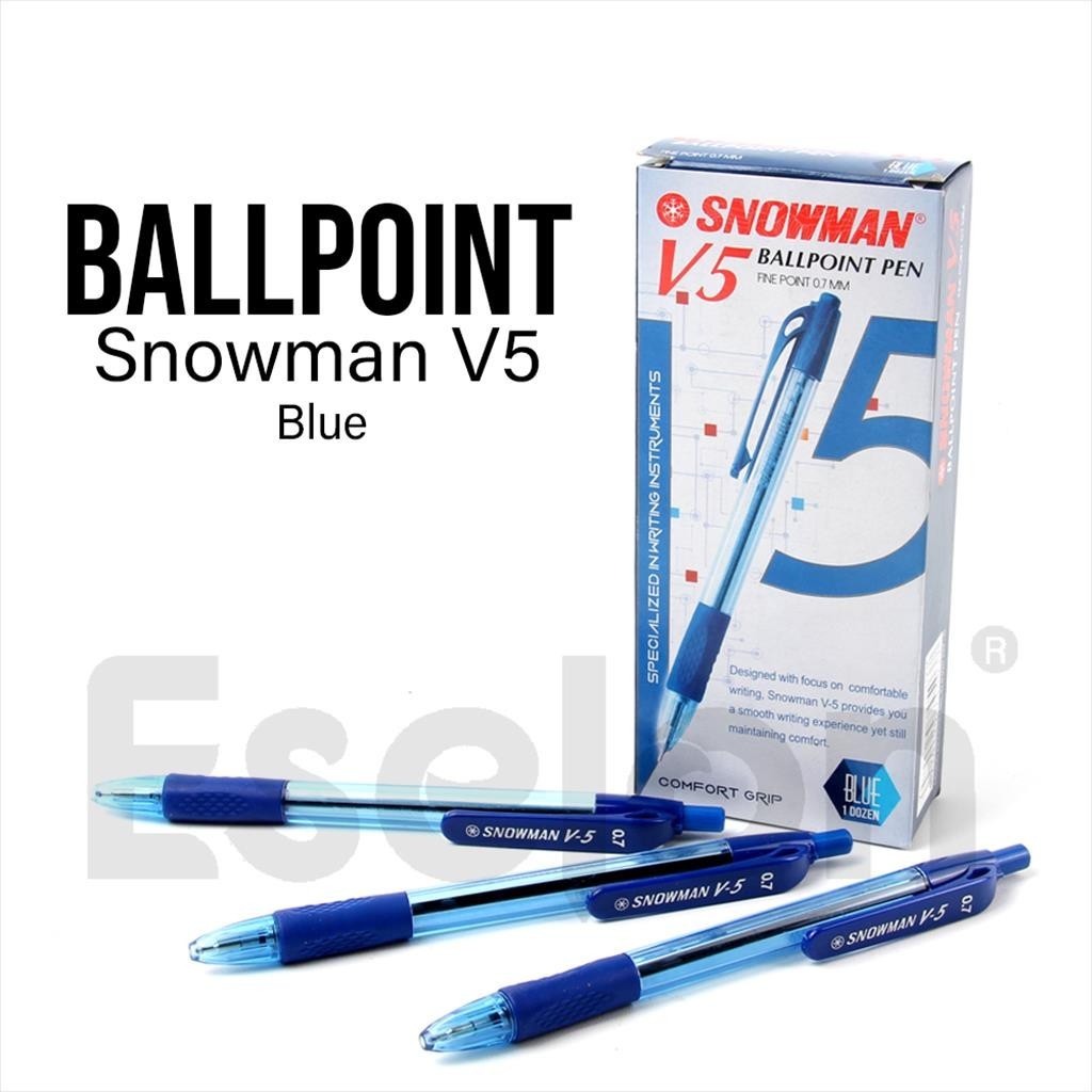 Jual Buah Pc Pulpen Snowman V Biru Mm Shopee Indonesia