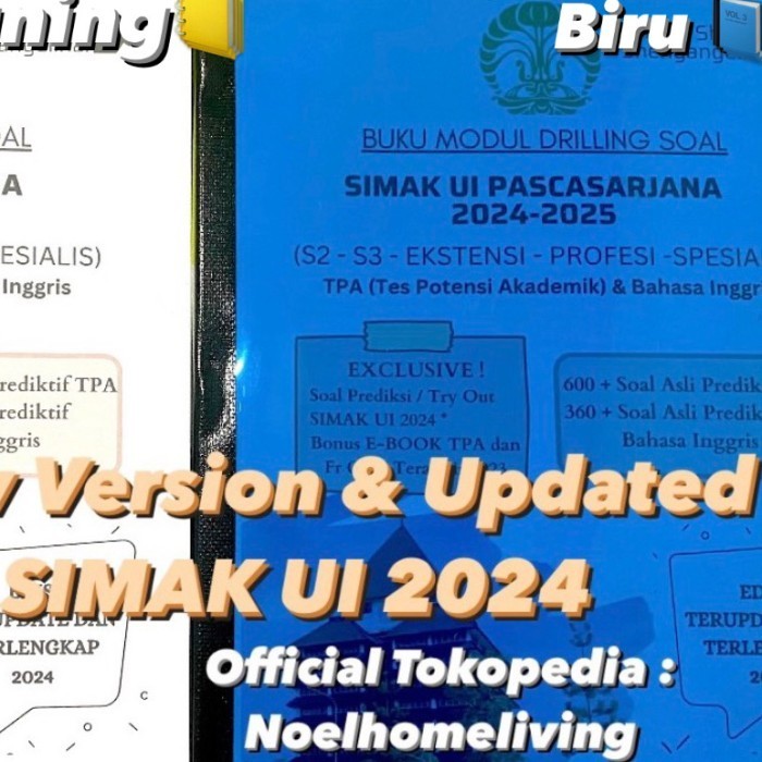 Jual Terlaris Buku Soal SIMAK UI PASCASARJANA TPA S2 S3 Profesi