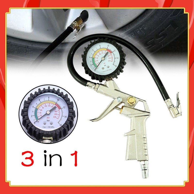 Jual New Pressure Gun Ukur Tekanan Angin Psi Pressure Gauge Pengisi