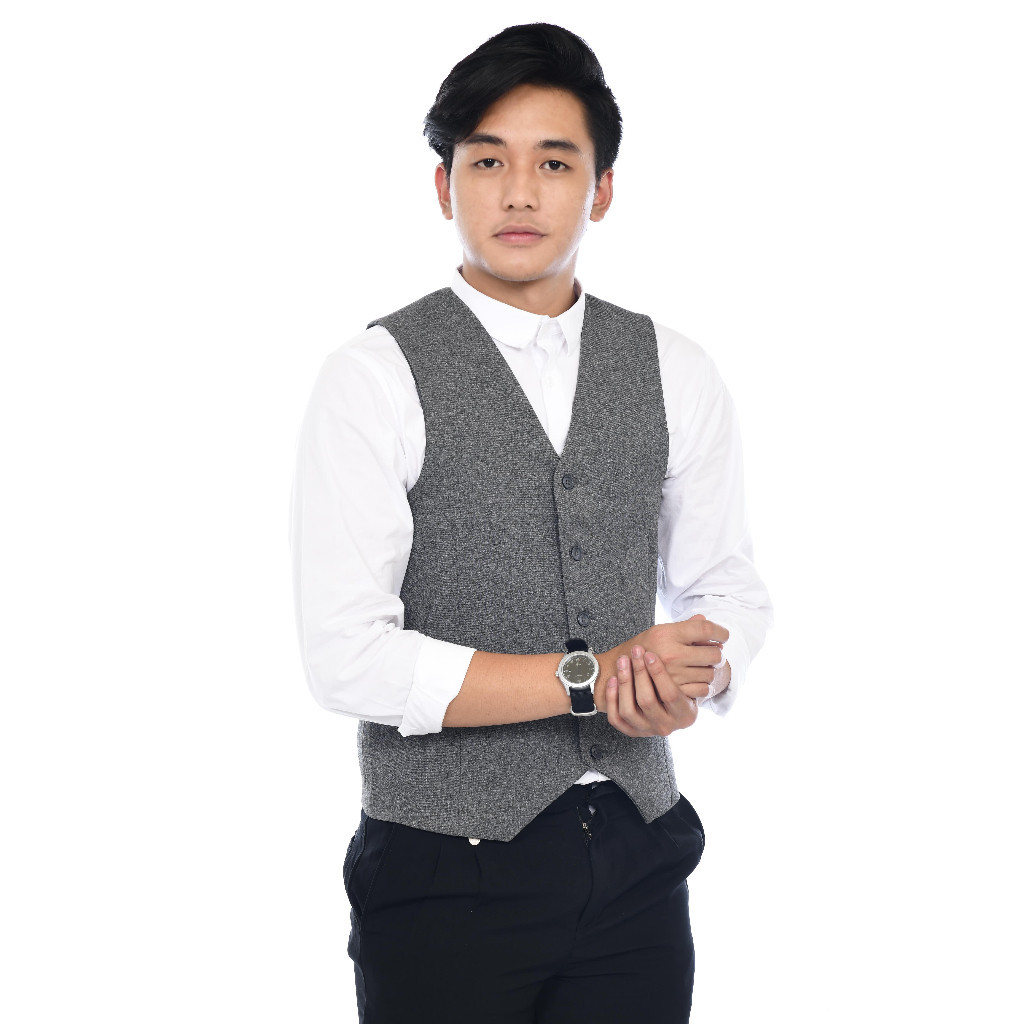 Jual GUDANGROMPI Rompi Vest Jas Pria Formal Hitam Slimfit Kerja Kantor