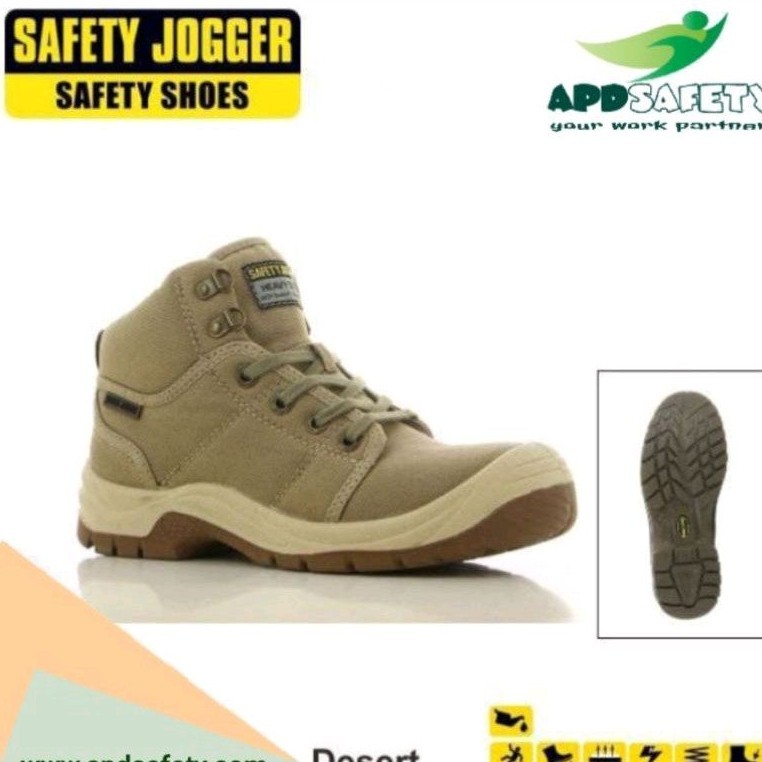 Jual Bayar Ditempat Sepatu Safety Jogger Desert Kream Hitam Navy