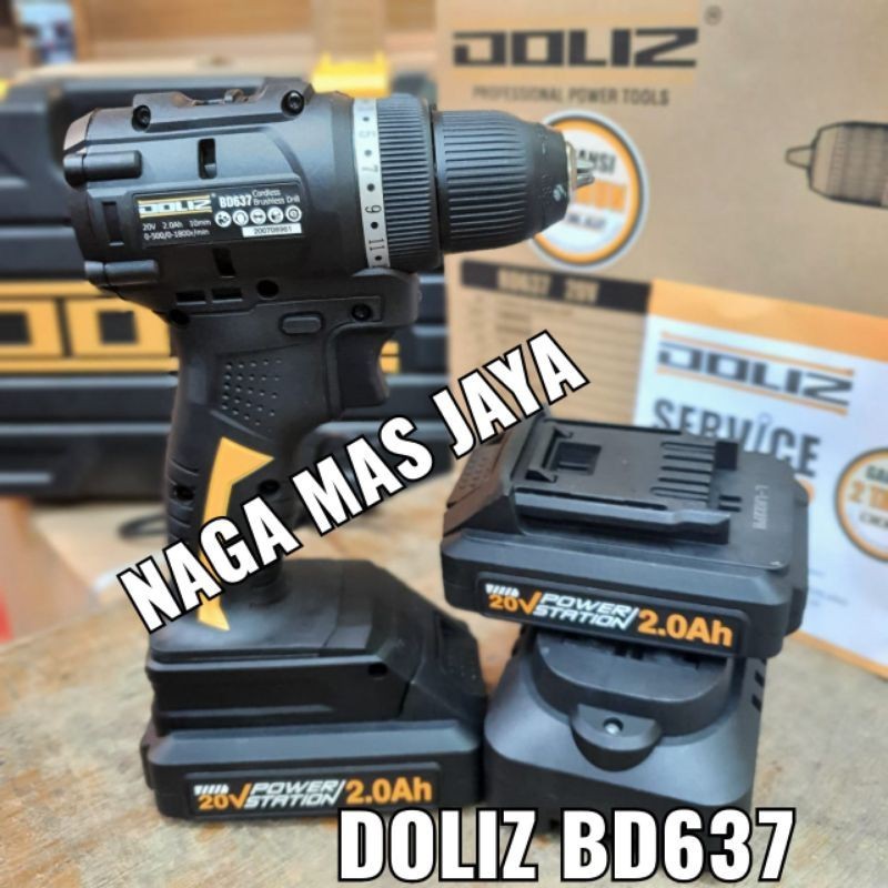 Jual CORDLESS DRILL BRUSHLESS DOLIZ BD637 BOR BATERAI DOLIZ BD 637