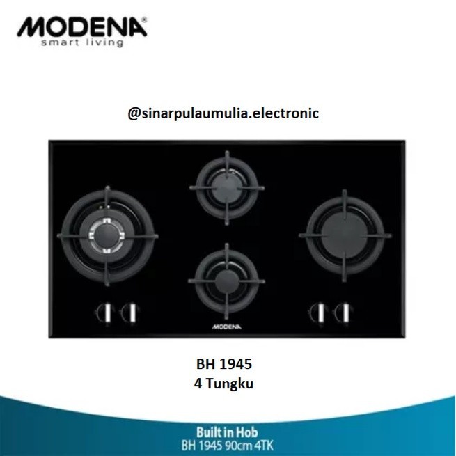 Jual Modena Kompor Tanam Gas 4 Tungku 90cm Built In Hob 90 Cm BH 1945