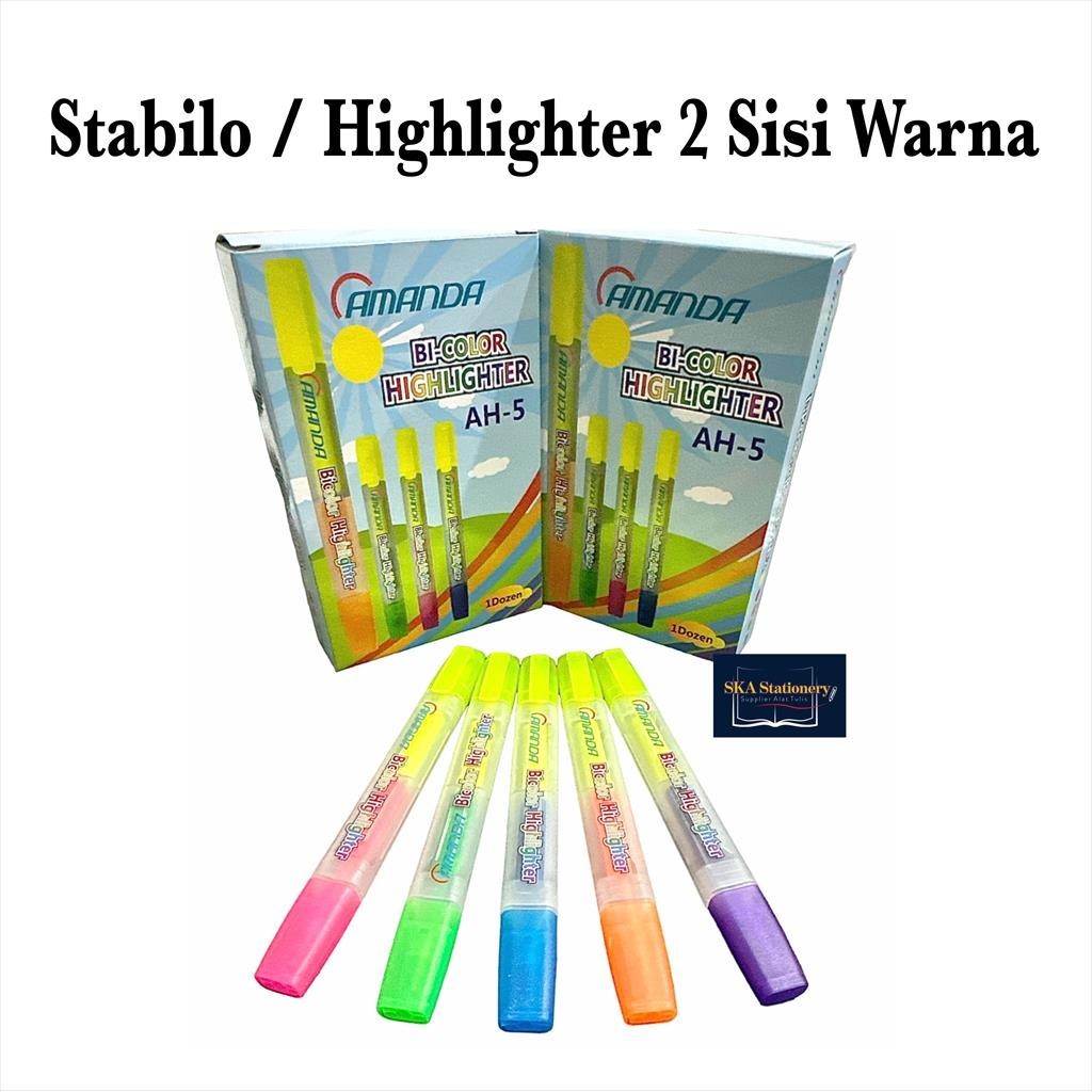 Jual Stabilo 2 Sisi Warna Highlighter Pcs Shopee Indonesia