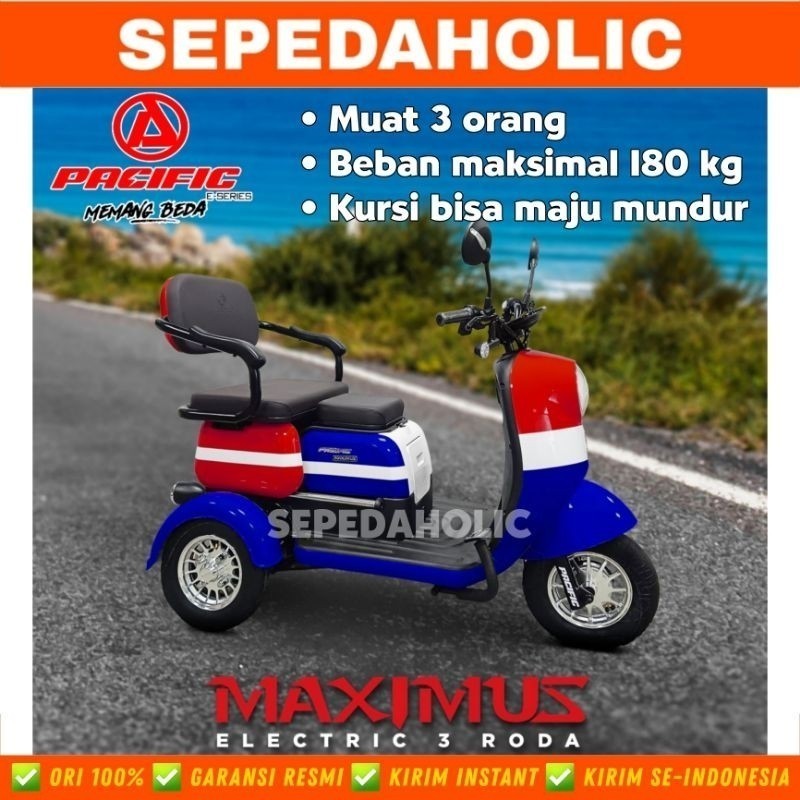 Jual Sepeda Listrik Roda 3 Tiga PACIFIC MAXIMUS Electric E Bike