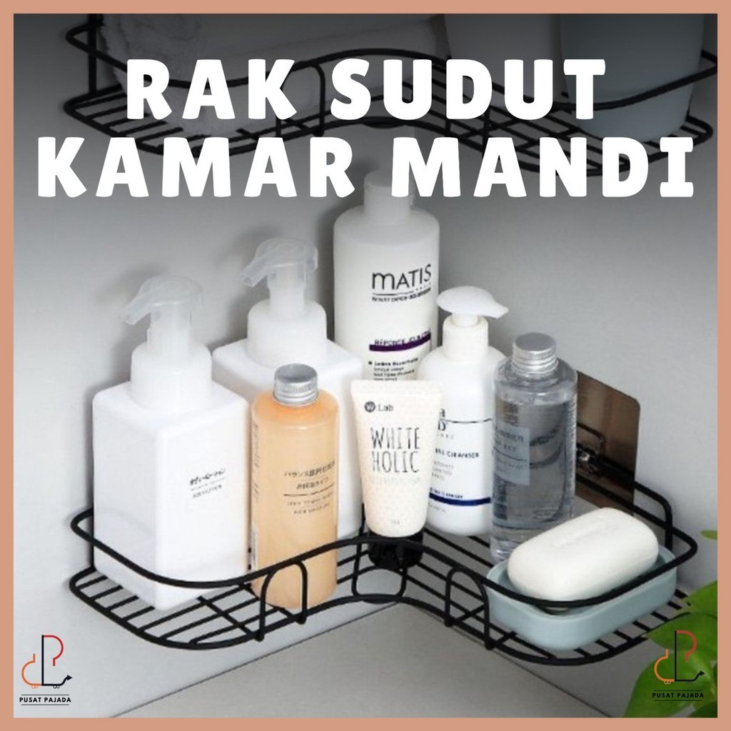 Jual Rak Sudut Kamar Mandi Siku Wadah Penyimpanan Sabun Shampo Lulur