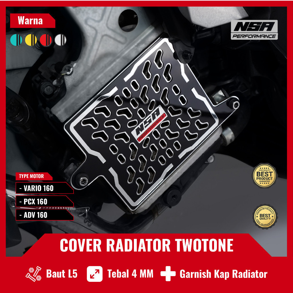 Jual NSA COVER RADIATOR HONDA 160 TwoTone Black Series Tutup Radiator