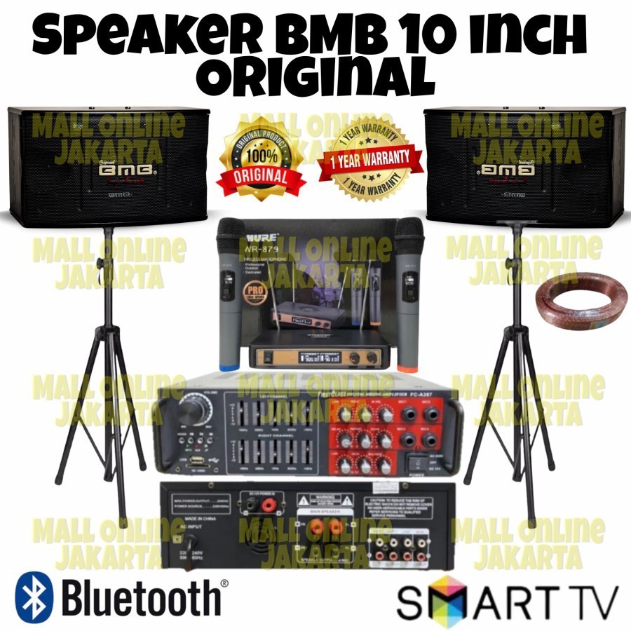 Jual Paket Karaoke Bluetooth BMB 10 Inch Paketan Sound System Rumah