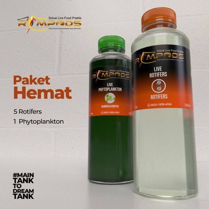 Jual Promo Paket Hemat 5 Rotifer 1 Phytoplankton Rotifera Pakan Coral