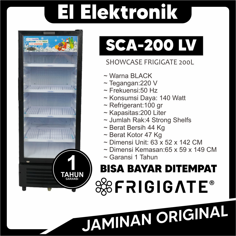 Jual SHOWCASE FRIGIGATE SCA 200 Lemari Kaca Pendingin Kulkas Kaca