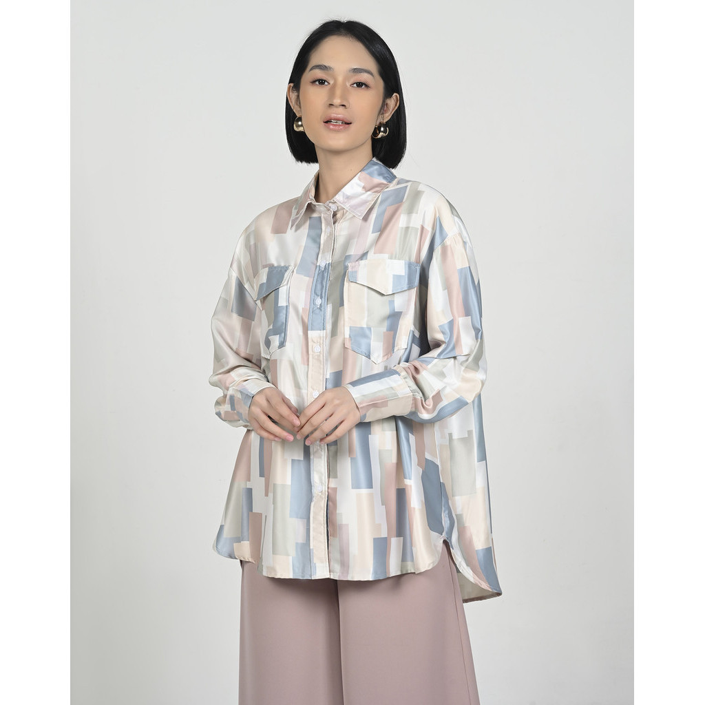 Jual Geulis Id CHARLIZE SHIRT BLOUSE PRINTED ATASAN WANITA 5 Warna