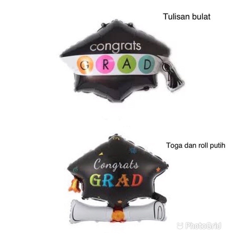 Jual Balon Wisuda Bentuk Toga Congrats GRAD Jumbo Graduation