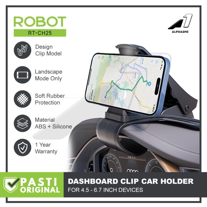 Jual ROBOT Car Holder HP Mobil RT CH25 Stand Phone Dudukan Mount Clip