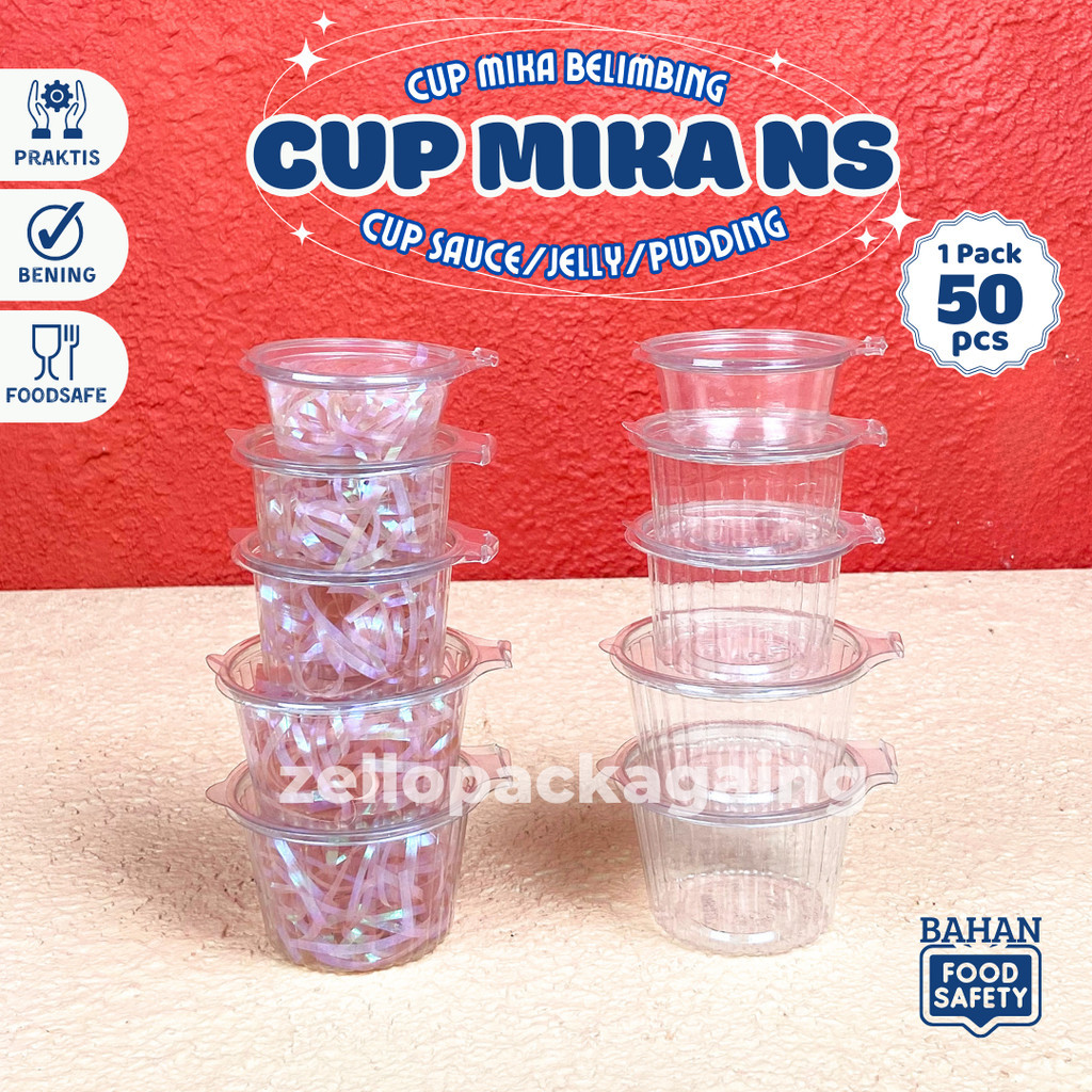 Jual Cup Jelly Saos Agar Dessert Pudding Mika Sambal Ns Tutup Sambung