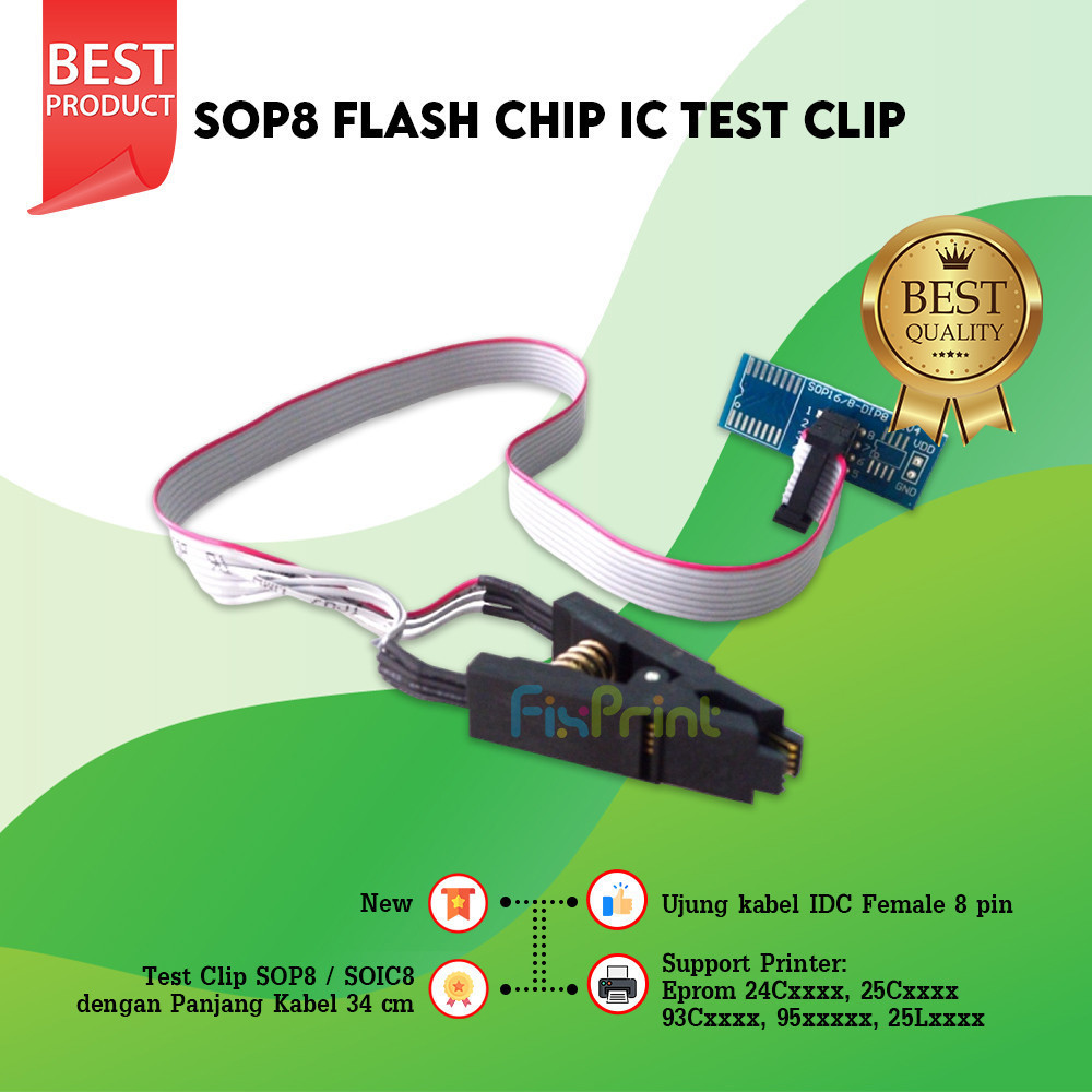 Jual SOP8 Flash Chip IC Test Clip IC Eprom Eeprom BIOS ROM Socket