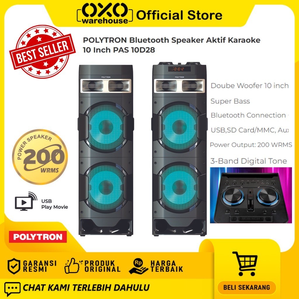 Jual OXO Warehouse Polytron Speaker Aktif 10 Inch PAS 10D28 Active