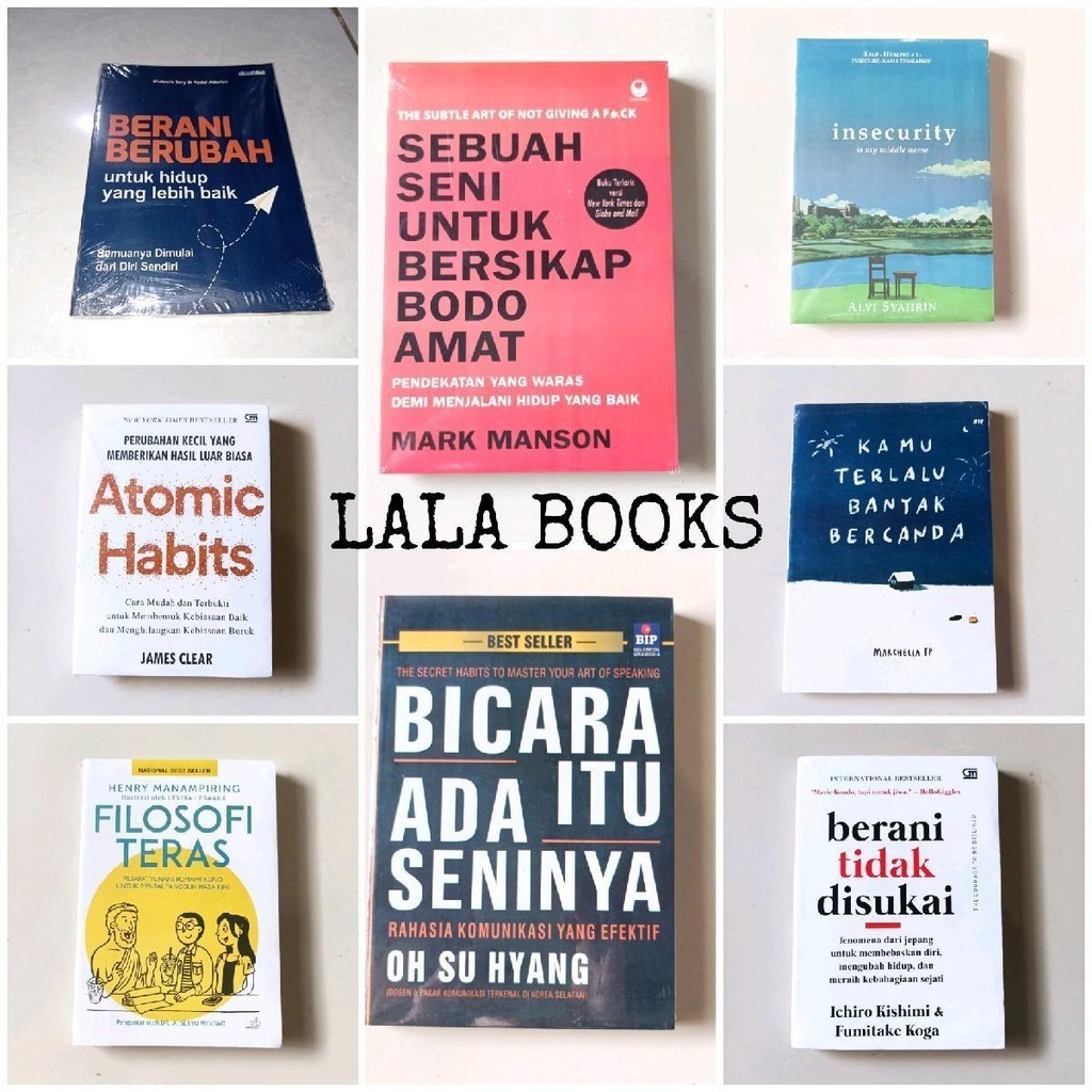 Jual 1 PAKET MOTIVASI 8 BUKU BERANI BERUBAH ATOMIC HABITS FILOSOFI