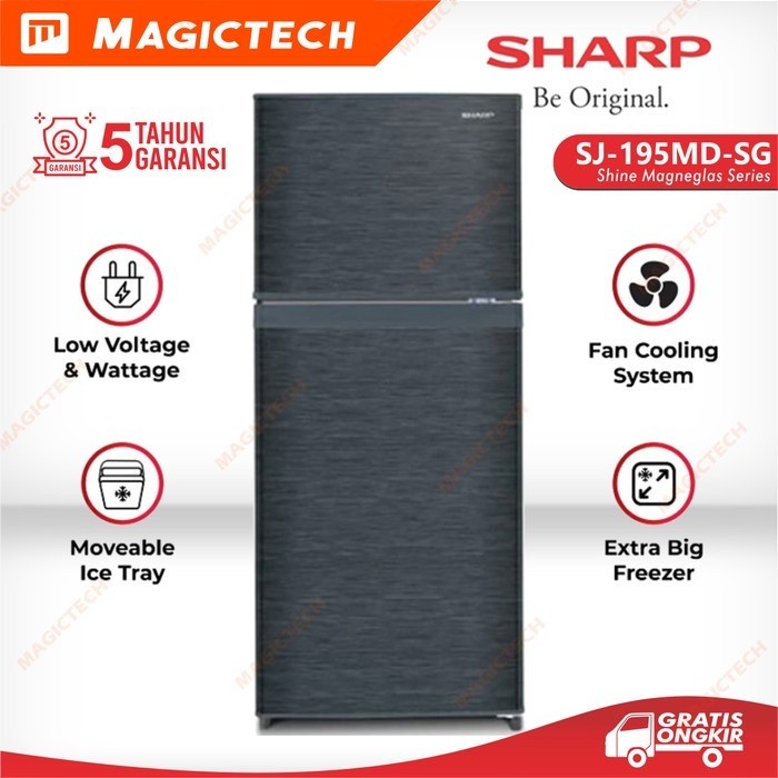 Jual Kulkas Sharp Pintu Sj Md Sg Sj L Grey Shopee