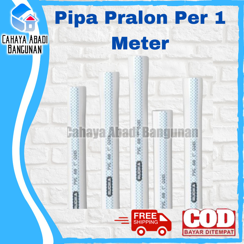 Jual Pipa Paralon Pralon PVC 1 1 4 1 1 2 2 RUCIKA AW 1 METER 1 1