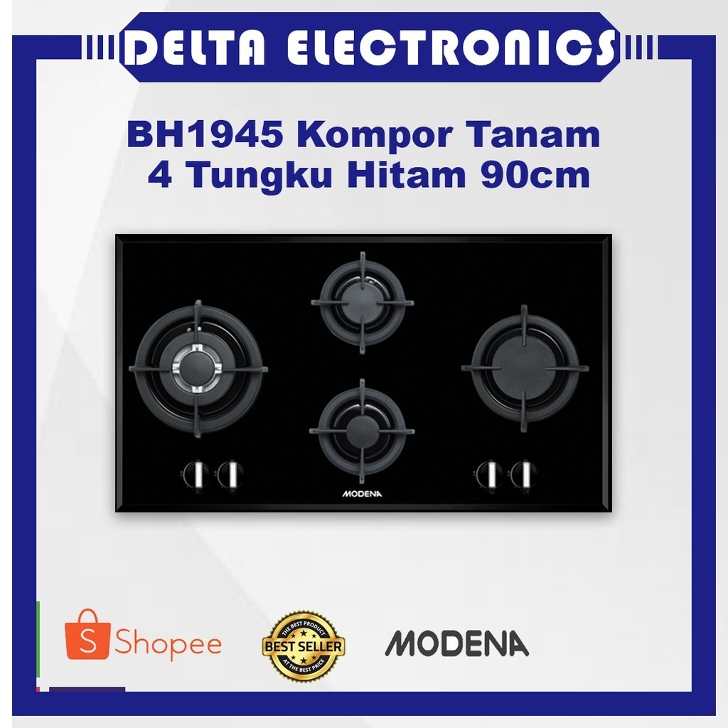 Jual Modena BH1945 Kompor Tanam 4 Tungku Hitam 90cm CRISTA BH 1945