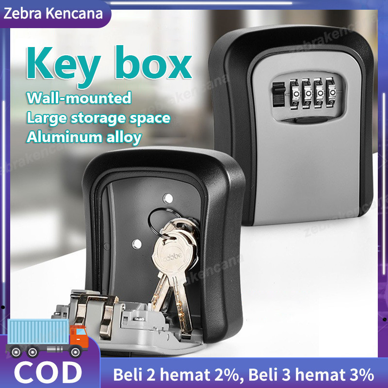 Jual Key Safe Box Outdoor 4 Digit Wall Mount Lock Kotak Kunci Dinding